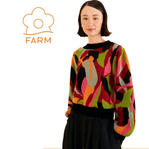 FARM RIO The Multicolor Dance Knit Sweater